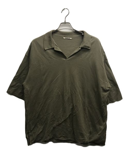 AURALEE（オーラリー）AURALEE (オーラリー) HIGH GAUGE PIQUE DOUBLE CLOTH SKIPPER POLO/ハイゲージピケダブルクローズスキッパーポロ オリーブ サイズ:5の古着・服飾アイテム