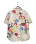 CELINEセリーヌ）の古着「Flower Print Shortsleeve S/S Shirt /フラワープリントショートスリーブシャツ」｜アイボリー