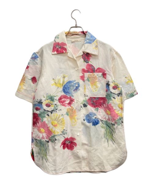 CELINE（セリーヌ）CELINE (セリーヌ) Flower Print Shortsleeve S/S Shirt /フラワープリントショートスリーブシャツ アイボリー サイズ:40の古着・服飾アイテム