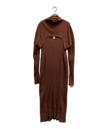 Mame Kurogouchi（マメクロゴウチ）の古着「Random Ribbed Organic Cotton 2 way Dress」｜ブラウン