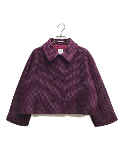 RED VALENTINO（レッドヴァレンティノ）RED VALENTINO (レッドヴァレンティノ) ダブルショートジャケット パープル サイズ:記載なし（実寸サイズを参照ください）の古着・服飾アイテム