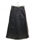 beautiful peopleビューティフルピープル）の古着「double-end selvedge denim wide pants」｜ブラック