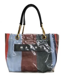 MARNI（マルニ）の古着「グロッシーグリップストライプ柄ハンドバッグ」｜マルチカラー