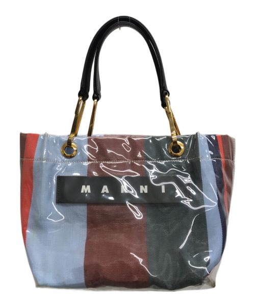 MARNI（マルニ）MARNI (マルニ) グロッシーグリップストライプ柄ハンドバッグ マルチカラーの古着・服飾アイテム