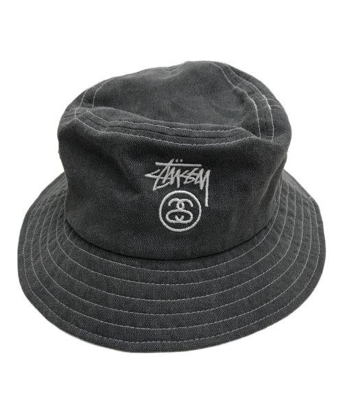 stussy（ステューシー）stussy (ステューシー) Washed Stock Lock Bucket Hat グレー サイズ:L /XLの古着・服飾アイテム