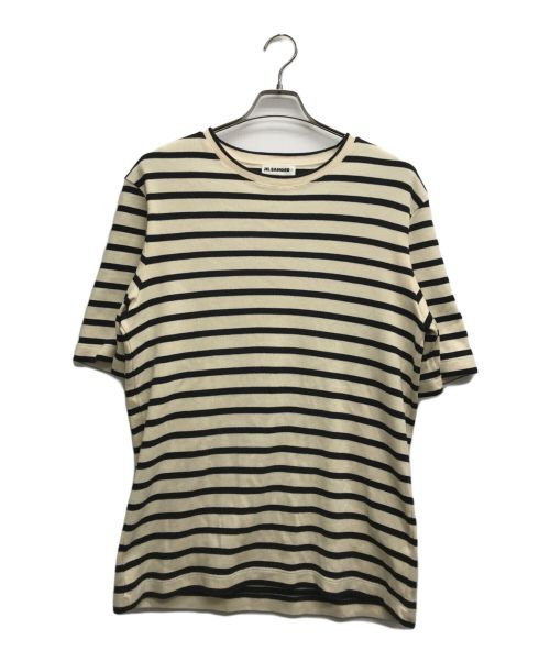 JIL SANDER（ジルサンダー）JIL SANDER (ジルサンダー) ボーダー クルーネック Tシャツ アイボリー×ブラック サイズ:Mの古着・服飾アイテム