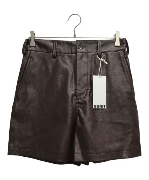 NKNIT（ンニット）NKNIT (ンニット) vegan leather short pants ブラウン サイズ:2の古着・服飾アイテム