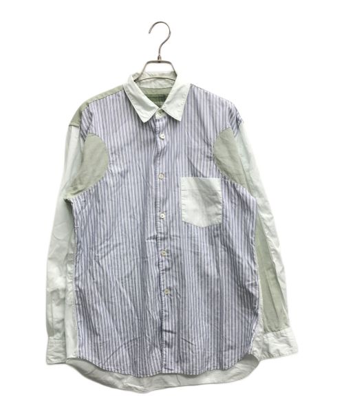 COMME des GARCONS SHIRT（コムデギャルソンシャツ）COMME des GARCONS SHIRT (コムデギャルソンシャツ) ストライプ切替シャツ グリーン サイズ:Sの古着・服飾アイテム