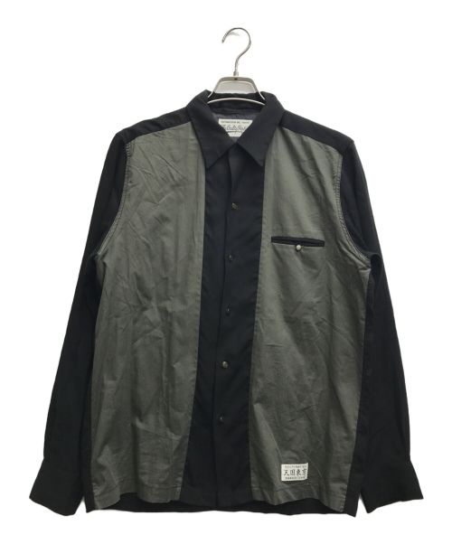 WACKO MARIA（ワコマリア）WACKO MARIA (ワコマリア) TWO-TONE 50's SHIRT ブラック×カーキ サイズ:Mの古着・服飾アイテム