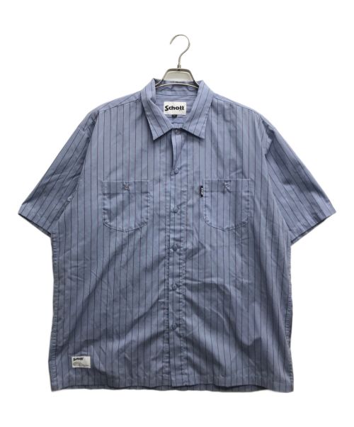 Schott（ショット）Schott (ショット) ストライプ ワークシャツ ブルー サイズ:2XLの古着・服飾アイテム