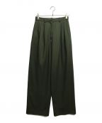 CLANEクラネ）の古着「BASIC TUCK PANTS」｜グリーン