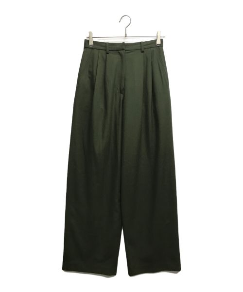 CLANE（クラネ）CLANE (クラネ) BASIC TUCK PANTS グリーン サイズ:2の古着・服飾アイテム