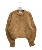 CLANEクラネ）の古着「BROOCH SET SOFT SLUB KNIT TOPS / ブローチセットソフトスラブニットトップス」｜ベージュ