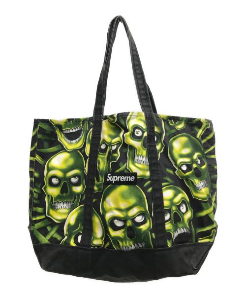 SUPREME（シュプリーム）Supreme (シュプリーム) Skull Pile Denim Tote グリーン×ブラックの古着・服飾アイテム