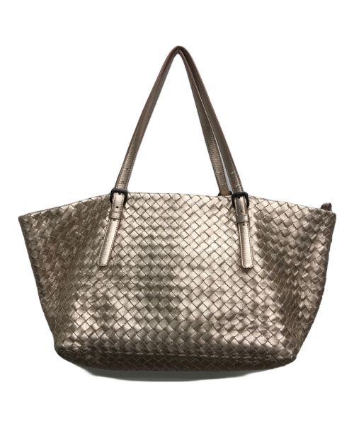 BOTTEGA VENETA（ボッテガベネタ）BOTTEGA VENETA (ボッテガベネタ) イントレチャート カバ ハンドバッグ ピンクゴールドの古着・服飾アイテム