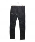 TAKAHIROMIYASHITA TheSoloIst.タカヒロミヤシタ ザソロイスト）の古着「stretch slim tapered 6 pocket noise jean/ストレッチ スリム テーパード 6ポケット ノイズ ジーンズ」｜ブラック