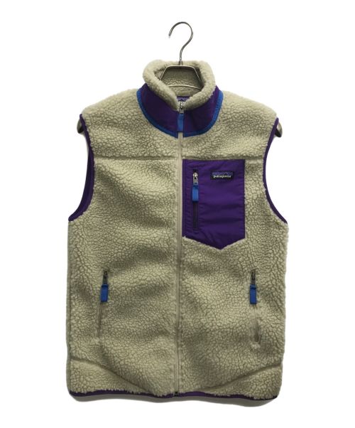 Patagonia（パタゴニア）Patagonia (パタゴニア) Classic Retro-X Vest/クラシック レトロ−X ベスト アイボリー×パープル サイズ:Sの古着・服飾アイテム