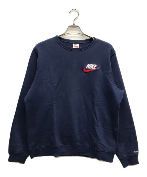 NIKE（ナイキ）NIKE (ナイキ) SUPREME (シュプリーム) クルーネックロゴスウェット ネイビー サイズ:Mの古着・服飾アイテム