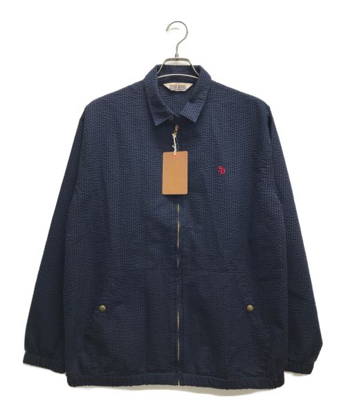 STANDARD CALIFORNIA（スタンダードカリフォルニア）STANDARD CALIFORNIA (スタンダードカリフォルニア) Seersucker Harrington Jacket ネイビー サイズ:XLの古着・服飾アイテム