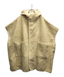 UNFIL（アンフィル）の古着「wool-boa hooded poncho」｜ベージュ