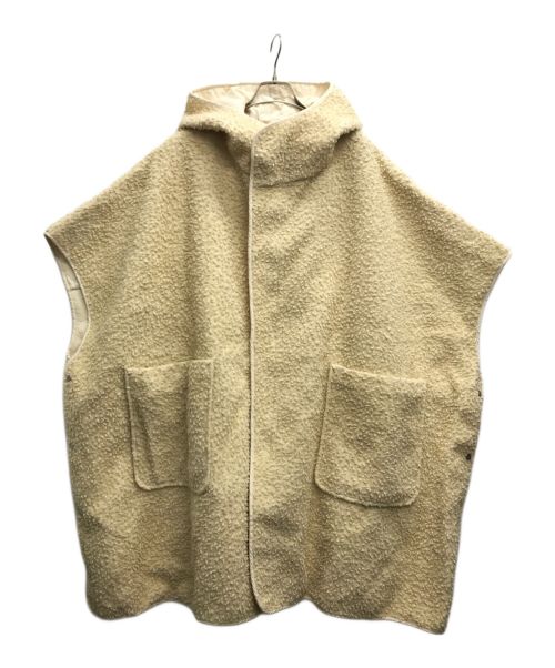 UNFIL（アンフィル）unfil (アンフィル) wool-boa hooded poncho ベージュ サイズ:1の古着・服飾アイテム