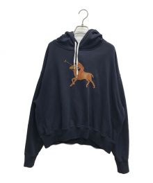 POLO RALPH LAUREN（ポロ・ラルフローレン）の古着「ポニーアップリケ フレンチテリー フーディ」｜ネイビー