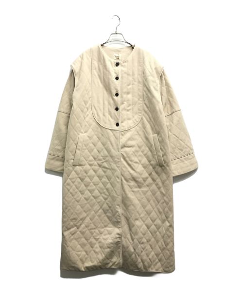 Amiur（エミレ）Amiur (エミレ) bicolor quilting coat アイボリー サイズ:Fの古着・服飾アイテム