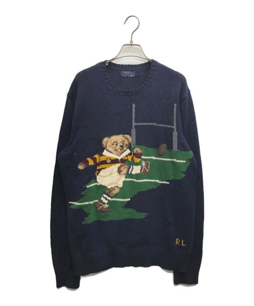 POLO RALPH LAUREN（ポロ・ラルフローレン）POLO RALPH LAUREN (ポロ・ラルフローレン) ラグビーポロベアニット ネイビー サイズ:Mの古着・服飾アイテム