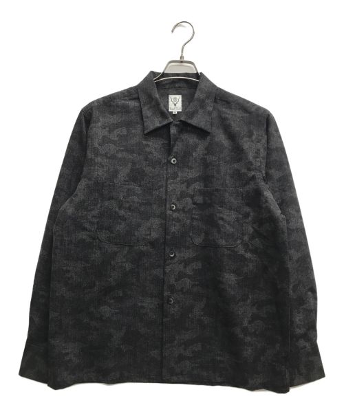 South2 West8（サウスツー ウエストエイト）south2 west8 (サウスツー ウエストエイト) One-Up Shirt Poly Cloth Camo / ワンアップシャツ ポリークローズ カモ ブラック サイズ:Mの古着・服飾アイテム