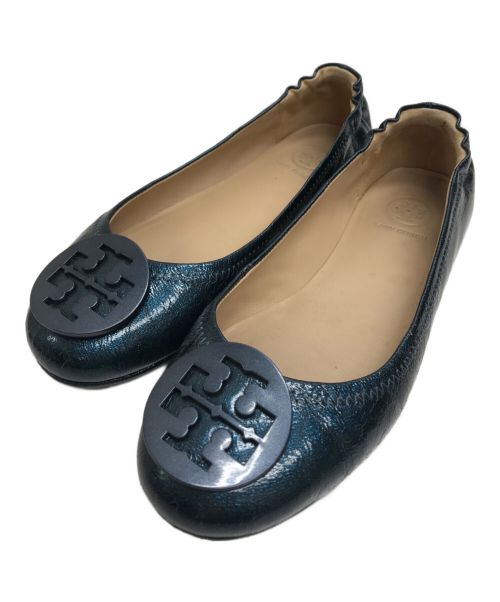 TORY BURCH（トリーバーチ）TORY BURCH (トリーバーチ) minnie travel ballet with logo ネイビー サイズ:6の古着・服飾アイテム