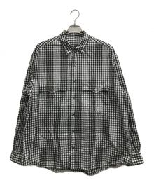 Porter Classic（ポータークラシック）の古着「ROLL UP GINGHAM CHECK SHIRT」｜ホワイト×ブラック