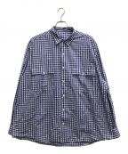 Porter Classicポータークラシック）の古着「ROLL UP GINGHAM CHECK SHIRT」｜ブルー