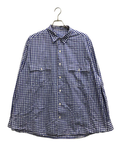 Porter Classic（ポータークラシック）Porter Classic (ポータークラシック) ROLL UP GINGHAM CHECK SHIRT ブルー サイズ:XXLの古着・服飾アイテム