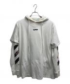 OFFWHITEオフホワイト）の古着「CARAVAG ARROW DOUBLE TEE HOOD」｜ホワイト