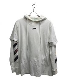 OFFWHITE（オフホワイト）の古着「CARAVAG ARROW DOUBLE TEE HOOD」｜ホワイト