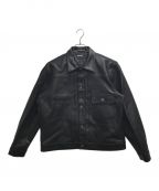 Schottショット）の古着「SHEEP LEATHER 1st TRACKER JACKET/シープ レザー ファースト トラッカー ジャケット」｜ブラック