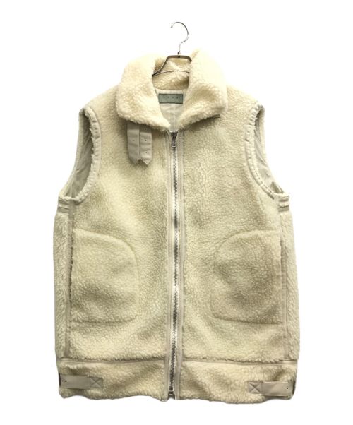 KURO（クロ）KURO (クロ) Boa B3 vest アイボリーの古着・服飾アイテム