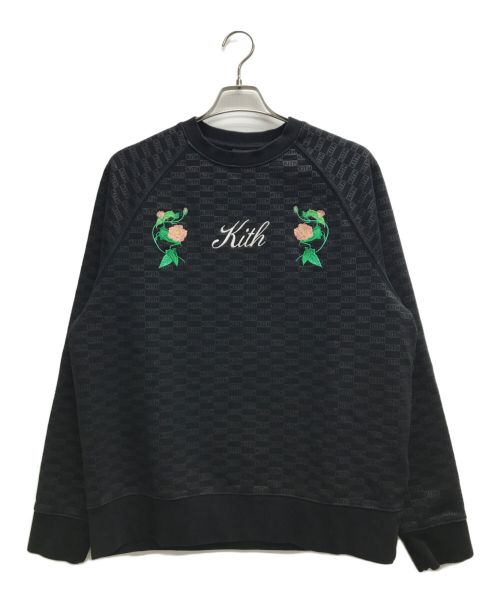 KITH（キス）KITH (キス) Floral Souvenir Crewneck / フローラルスーベニアクルーネック ブラック サイズ:Mの古着・服飾アイテム