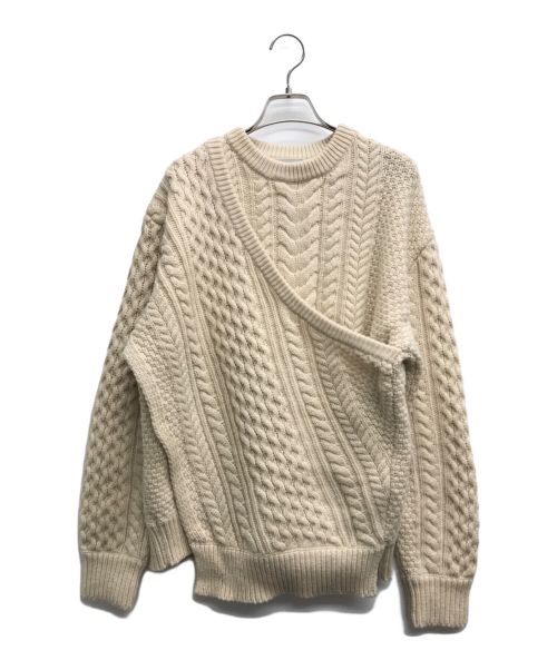 CLANE（クラネ）CLANE (クラネ) ASYMMETRY CABLE KNIT/アシンメトリー ケーブル ニット アイボリー サイズ:2の古着・服飾アイテム