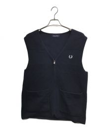 FRED PERRY（フレッドペリー）の古着「ニットジップベスト」｜ネイビー