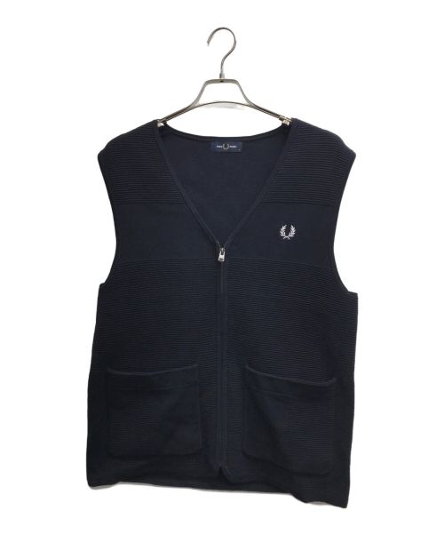 FRED PERRY（フレッドペリー）FRED PERRY (フレッドペリー) ニットジップベスト ネイビー サイズ:Mの古着・服飾アイテム