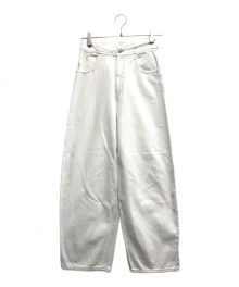 MM6 Maison Margiela（エムエムシックス メゾンマルジェラ）の古着「コクーンシルエットデニムパンツ」｜ホワイト