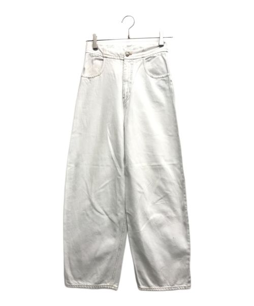 MM6 Maison Margiela（エムエムシックス メゾンマルジェラ）MM6 Maison Margiela (エムエムシックス メゾンマルジェラ) コクーンシルエットデニムパンツ ホワイト サイズ:38の古着・服飾アイテム