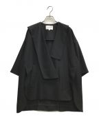 ENFOLDエンフォルド）の古着「ASYMMEETRY SAILOR-COLLAR JACKET/アシンメトリー セーラー カラー ジャケット」｜ブラック