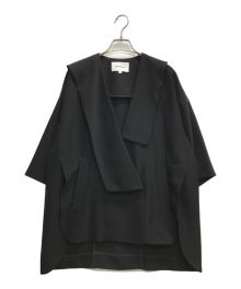 ENFOLD（エンフォルド）の古着「ASYMMEETRY SAILOR-COLLAR JACKET/アシンメトリー セーラー カラー ジャケット」｜ブラック