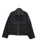 URUウル）の古着「WOOL MELTON ZIP UP BLOUSON」｜ブラック