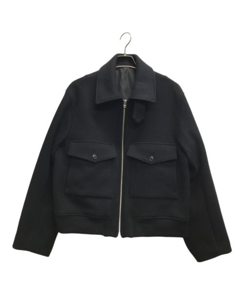 URU（ウル）URU (ウル) WOOL MELTON ZIP UP BLOUSON ブラック サイズ:2の古着・服飾アイテム