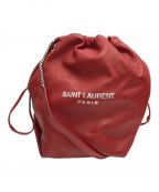 Saint Laurent Parisサンローランパリ）の古着「Teddy Bucket Bag Leather Small」｜レッド