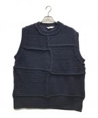 Name.ネーム）の古着「PATCHWORK KNIT VEST」｜ネイビー