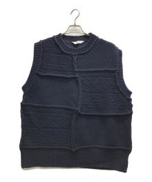 Name.（ネーム）の古着「PATCHWORK KNIT VEST」｜ネイビー